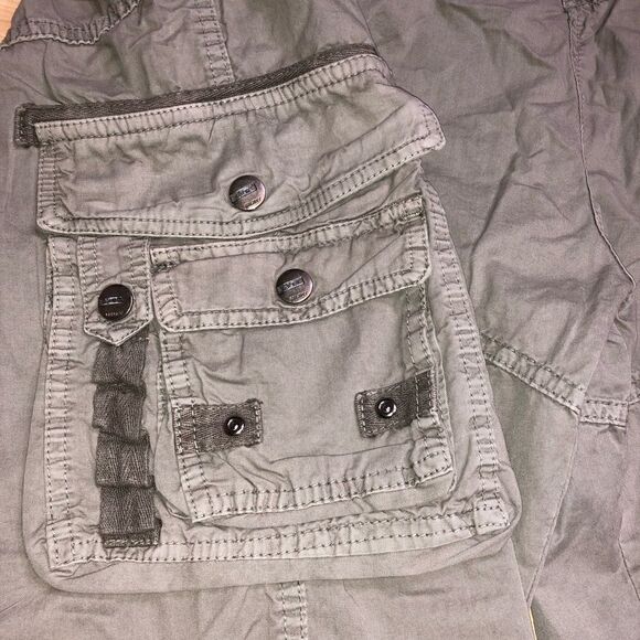 NWT Galaxy By Harvic Men's Belted Tactical Cotton Cargo Shorts Gray sz 48 - Picture 10 of 12